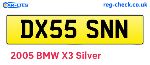DX55SNN are the vehicle registration plates.