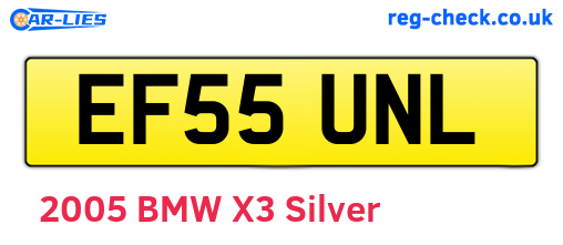 EF55UNL are the vehicle registration plates.