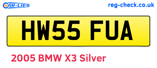 HW55FUA are the vehicle registration plates.
