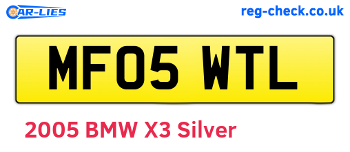 MF05WTL are the vehicle registration plates.