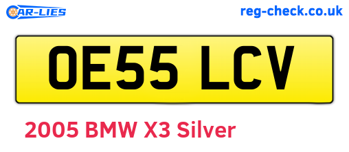 OE55LCV are the vehicle registration plates.