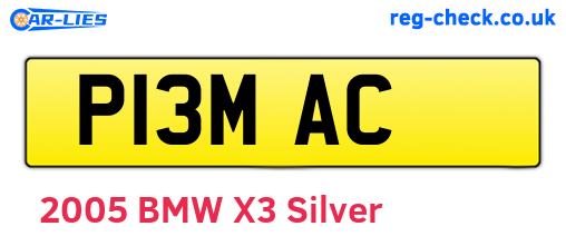P13MAC are the vehicle registration plates.