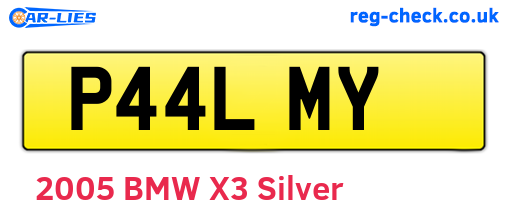 P44LMY are the vehicle registration plates.