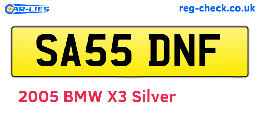 SA55DNF are the vehicle registration plates.