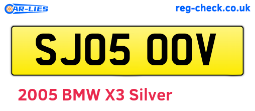 SJ05OOV are the vehicle registration plates.
