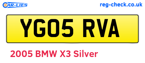 YG05RVA are the vehicle registration plates.
