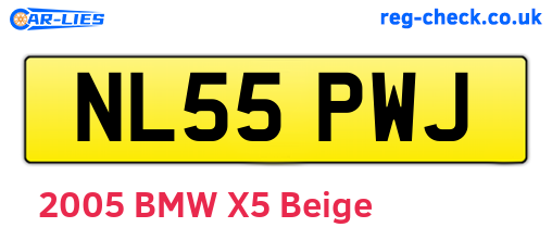 NL55PWJ are the vehicle registration plates.
