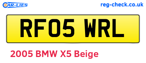 RF05WRL are the vehicle registration plates.