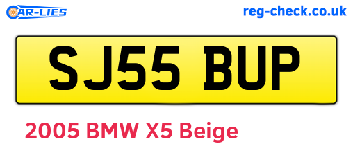 SJ55BUP are the vehicle registration plates.