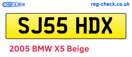 SJ55HDX are the vehicle registration plates.