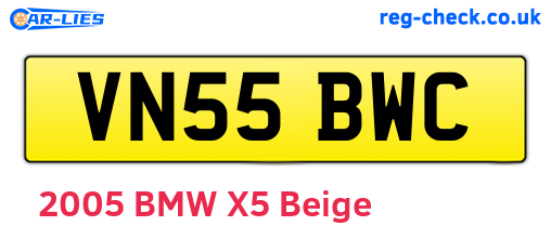 VN55BWC are the vehicle registration plates.