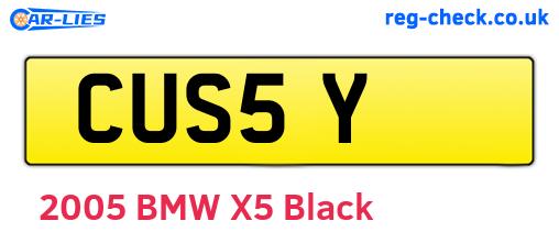 CUS5Y are the vehicle registration plates.
