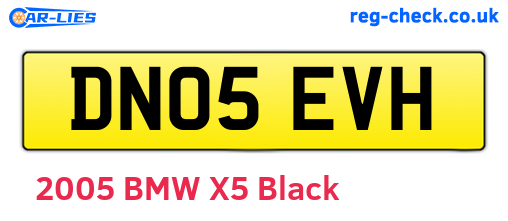 DN05EVH are the vehicle registration plates.
