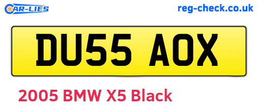 DU55AOX are the vehicle registration plates.