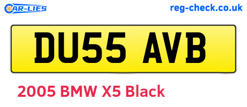 DU55AVB are the vehicle registration plates.