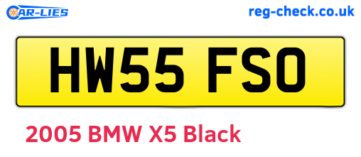 HW55FSO are the vehicle registration plates.