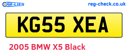 KG55XEA are the vehicle registration plates.