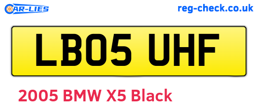LB05UHF are the vehicle registration plates.