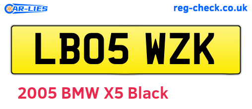 LB05WZK are the vehicle registration plates.