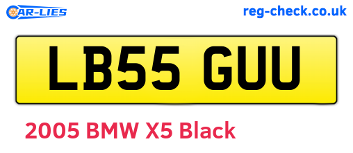 LB55GUU are the vehicle registration plates.