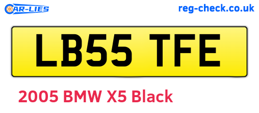 LB55TFE are the vehicle registration plates.