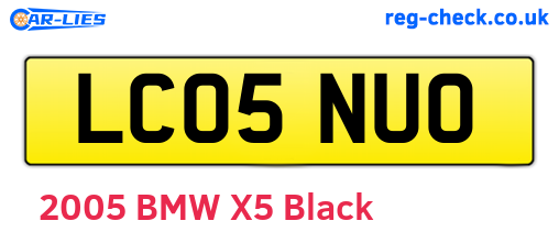 LC05NUO are the vehicle registration plates.