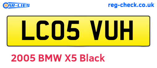 LC05VUH are the vehicle registration plates.