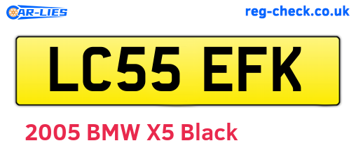 LC55EFK are the vehicle registration plates.