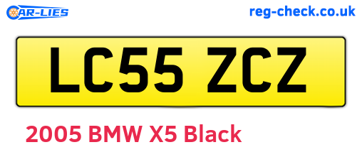 LC55ZCZ are the vehicle registration plates.