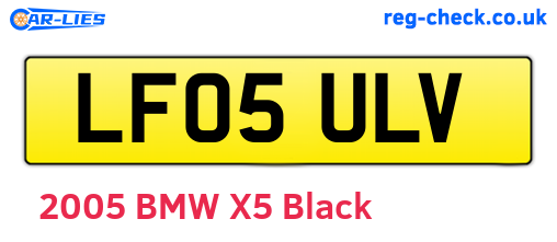 LF05ULV are the vehicle registration plates.