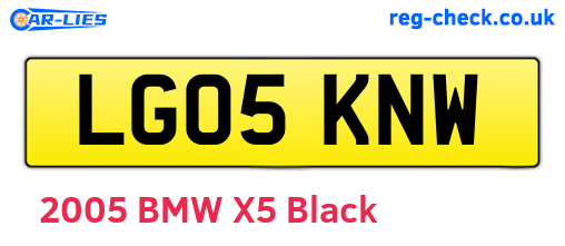 LG05KNW are the vehicle registration plates.