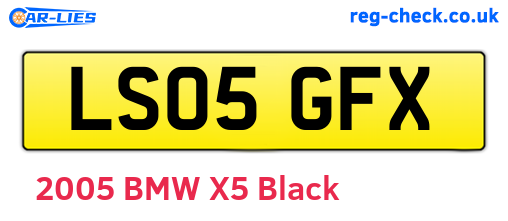 LS05GFX are the vehicle registration plates.