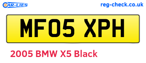 MF05XPH are the vehicle registration plates.