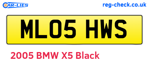 ML05HWS are the vehicle registration plates.