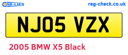 NJ05VZX are the vehicle registration plates.