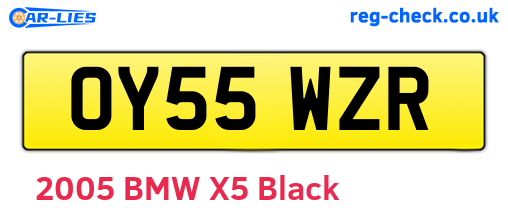 OY55WZR are the vehicle registration plates.
