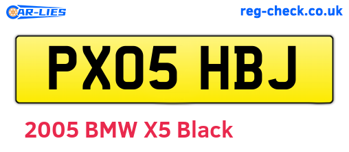 PX05HBJ are the vehicle registration plates.
