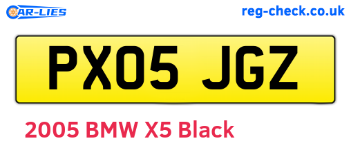 PX05JGZ are the vehicle registration plates.