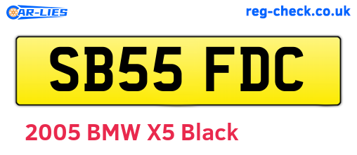 SB55FDC are the vehicle registration plates.