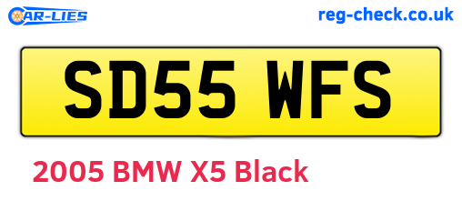 SD55WFS are the vehicle registration plates.