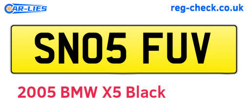SN05FUV are the vehicle registration plates.