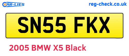 SN55FKX are the vehicle registration plates.