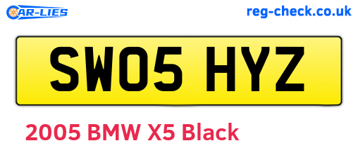 SW05HYZ are the vehicle registration plates.