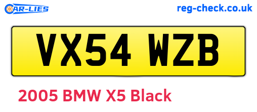 VX54WZB are the vehicle registration plates.