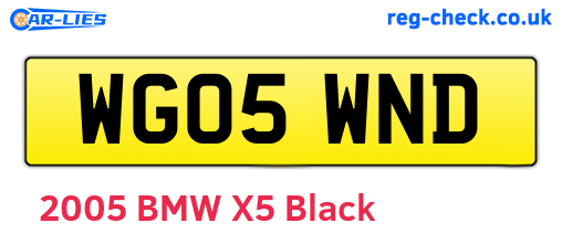 WG05WND are the vehicle registration plates.