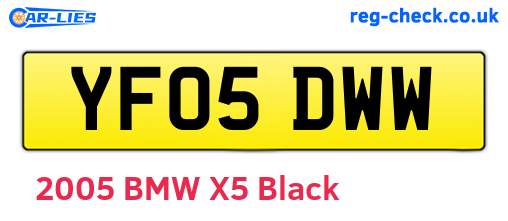 YF05DWW are the vehicle registration plates.