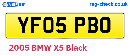 YF05PBO are the vehicle registration plates.