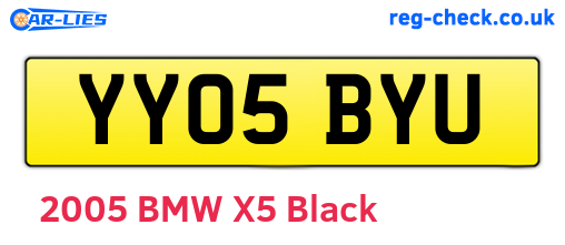 YY05BYU are the vehicle registration plates.
