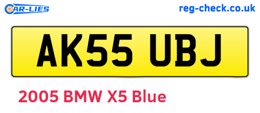 AK55UBJ are the vehicle registration plates.