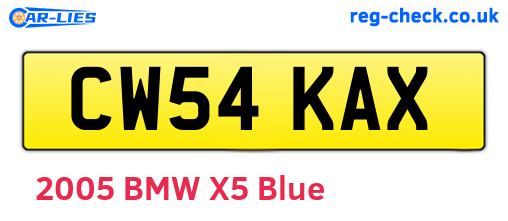 CW54KAX are the vehicle registration plates.